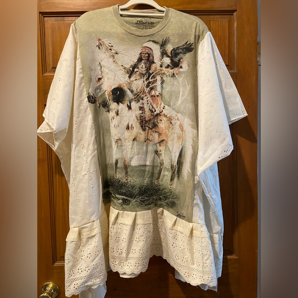 OOAK upcycled Native  American Print top